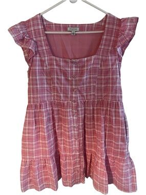 Stellah Pink Gingham Dress / Tunic NWOT Small MSRP $188